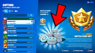 HOW TO GIFT BATTLE PASS WITH VBUCKS IN FORTNITE 2024 [upl. by Ahsemot]