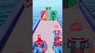 GTA V Romantic Kiss Run With RED Spidey and Spider Gwen gta [upl. by Rebliw]