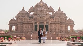 Indian PM Narendra Modi and Australian PM Malcolm Turnbull visit Swaminarayan Akshardham [upl. by Batchelor]