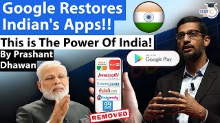 Google Restores Indian Apps This is The Power Of India  By Prashant Dhawan [upl. by Nauqas]