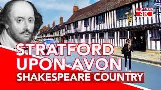 STRATFORD UPON AVON  Walking tour of Stratford Upon Avon birthplace of William Shakespeare  4K [upl. by Helbonnas]