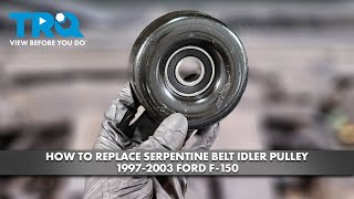 How to Replace Serpentine Belt Idler Pulley 19972003 Ford F150 [upl. by Nnarefinnej]