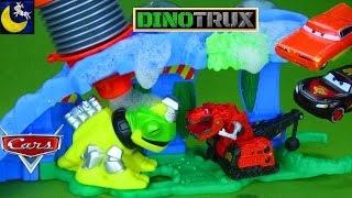 Dinotrux Bath Squirting Trux Wash Toys and Disney Cars Color Changers Lightning Mcqueen Water Toys [upl. by Gabey]