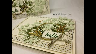 Golden Greenery  Avid Stampers FREE Card Kits 1 of 3  Summery Card [upl. by Ahtiekal]