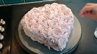 ROSE CAKE COEUR sans moule façon Framboisier ♥️ [upl. by Atinaj]