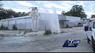 Water shoots from hydrant [upl. by Gilburt]