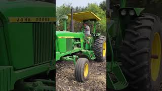 John Deere 4020 powershift plowing deere vintagefarming [upl. by Eenyaj]