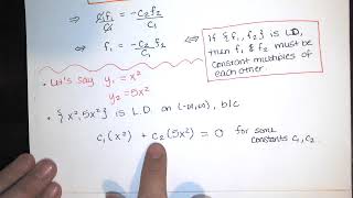 27 Prelim Theory  Linear Independence and the Wronskian  Differential Equations [upl. by Marlane]