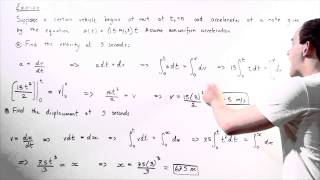 NonConstant Acceleration Example using Calculus [upl. by Giza]