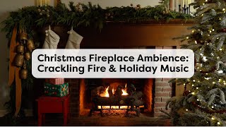 Cozy Christmas Fireplace with Relaxing Music and Crackling Fire  247 Livestream [upl. by Airdnekal]