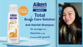 AikenShampoo AntiHairfall for 10x Stronger Hair  Enriched with Ginseng to improve hair volume [upl. by Ecyaj]