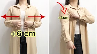 How to UPSIZE clothes to fit you perfectly✂️how to EXPAND dress or blouse to fit perfectly [upl. by Durward]