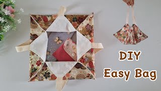 DIY Easy Bag Square bag basic bag How to sew bag step by step cute bag hand bag [upl. by Chariot]