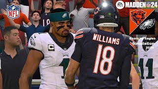 Madden 24 Bears vs Eagles Sim 20242025 Full 15 Minute Quarters Madden 25 Roster Game Play [upl. by Anerbes]