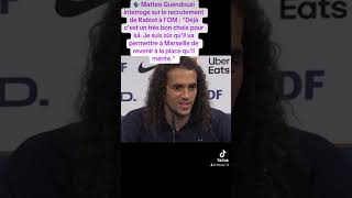 🗣️ Matteo Guendouzi interrogé sur le recrutement de Rabiot à lOM  quotDéjà cest un très bon choix… [upl. by Enyrhtac920]