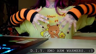 DIY EMO ARM WARMERSout of knee high socks [upl. by Limann]