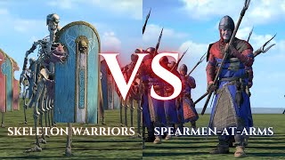 WARHAMMER III Total War  Skeleton Warriors VS Spearmen At Arms [upl. by Adidnere]