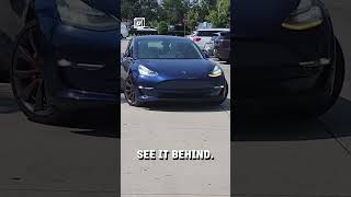 Selfdriving Tesla glitches out in parking lot 🫣😮  🎥 Viralhog [upl. by Leuqram]