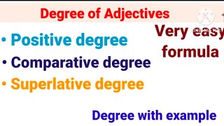 positive comparative superlative degree  degree of comparison  grammar in English Basic learning [upl. by Sosanna]