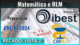 Recado Concurso CRFRJ 2024  Instituto IBEST  Matemática e RLM [upl. by Fredric]