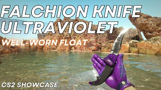 Falchion Knife Ultraviolet WellWorn  CS2 Skin Showcase 978 [upl. by Elleinad]