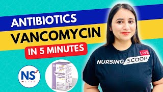 Vancomycin  Antibiotics Pharmacology Concepts  Nursing NCLEX Exam Prep  Nursing Scoop Live NGN [upl. by Abisia494]