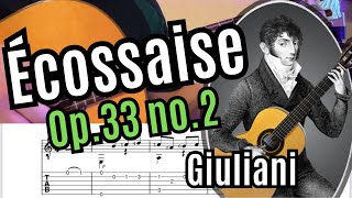 Écossaise op33 no2 🤩 M Giuliani  with TABS and Tutorial [upl. by Orola]