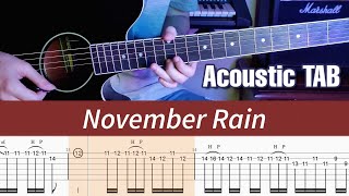 Guns N Roses  November Rain Acoustic Guitar lesson with TAB [upl. by Lamej]