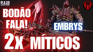 ✨ EMBRYS Nova Meta e Super Campeão e 2x Míticos Chegando  Raid Shadow Legends [upl. by Ralyat885]