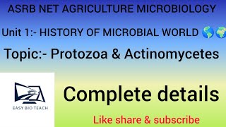 PROTOZOA AND ACTINOMYCETES FOR AGRICULTURE MICROBIOLOGY ASRB NET icaragriculture ICAR ASRB NET 🥅🥅 [upl. by Auoz]