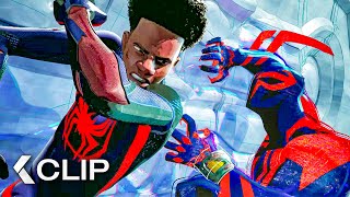 Miles vs SpiderMan 2099 Epic Fight Scene  SpiderMan Across The SpiderVerse 2023 [upl. by Anamor]