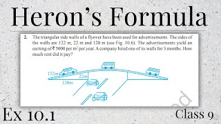 Herons Formula  Exercise 101  Chapter 10  20242025  CLASS 9TH [upl. by Eirruc]