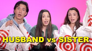 Who Knows Me Better Sister vs Husband Target Gift Swap Challenge Merrell Twins [upl. by Neural]