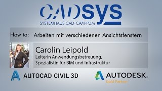 Arbeiten mit verschiedenen Ansichtsfenster  Autodesk® AutoCAD® Civil 3D®  CADsys [upl. by Niram327]