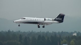 AirNet N474AN Learjet 35A Landing Portland Airport PDX [upl. by Snow168]