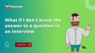 What if I dont know the answer to a question in an interview [upl. by Ezekiel]