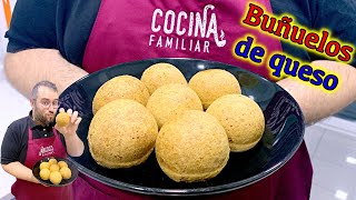 BUÑUELOS DE QUESO COLOMBIANOS redonditos y ESPONJOSOS  receta SIN ALMIDÓN DE YUCA [upl. by Aubine429]