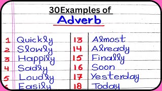 30 Easy Examples of Adverb30 Examples of Adverbs in EnglishExamples of Adverb [upl. by Enert372]