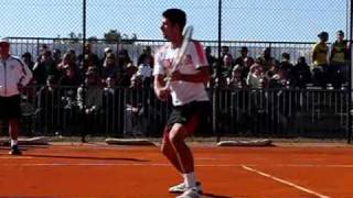 Djokovic Slow Motion 210 fps Backhand Volley 2 [upl. by Hernardo]