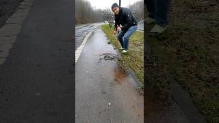 S017 Unclogging a storm drain from a road in Germany shorts [upl. by Velvet713]