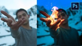 Photoshop Manipulation  FIRE HAND EFFECTS  TUTORIAL [upl. by Nairoc]