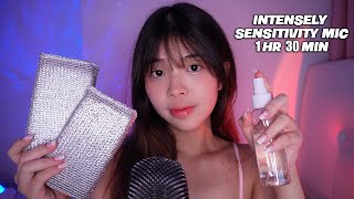 ASMR INTENSELY SENSITIVE MIC at 100 1HR 30MIN [upl. by Diane]