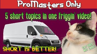 Ram Promaster  5 geeky repair topics in one video Promasters Only [upl. by Anibas]