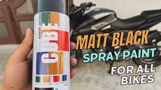 cube spray paint review  Cube Matt Black Spray Paint for Bike 😍🥰 Ghar me hi paint krdiya 🤩 [upl. by Azilem]