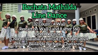 Bachata Mathilda  Line Dance [upl. by Shipley]