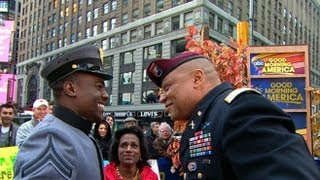 Soldier Surprises Dad Live on Good Morning America West Points Cameron Goins Reunites with Dad [upl. by Aserahs]