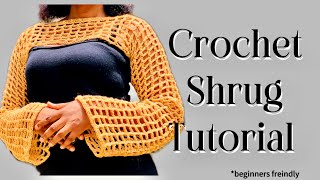 Easiest Crochet ShrugSleeves tutorial🌼 Fishnet sleevesCrochet mesh Craftorria crochet diy [upl. by Alard]