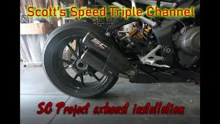 Installing the SC Project CRT muffler on the Triumph Speed Triple 1200RS [upl. by Suu]