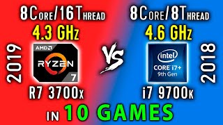 Ryzen 7 3700x vs i7 9700k Test in 10 Games or i7 9700k vs R7 3700x [upl. by Yks]