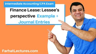 Accounting for Finance Lease Lessees Perspective Example CPA Exam [upl. by Iman]